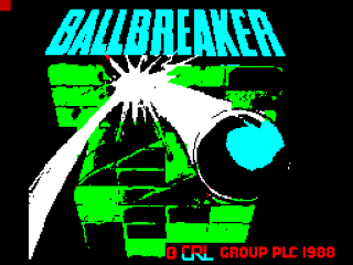 Ballbreaker II title screen for ZX Spectrum